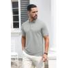 imageMAGCOMSEN Mens Polo Shirts Short Sleeve Cotton Pique 3 Button Classic Fit Casual TShirt Performance Golf ShirtsLight Grey