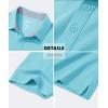 imageMAGCOMSEN Mens Polo Shirts Short Sleeve Cotton Pique 3 Button Classic Fit Casual TShirt Performance Golf ShirtsSky Blue