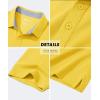 imageMAGCOMSEN Mens Polo Shirts Short Sleeve Cotton Pique 3 Button Classic Fit Casual TShirt Performance Golf ShirtsYellow