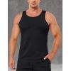imageMAGCOMSEN Mens Tank Top Cotton Sleeveless Shirt Lightweight Muscle Tank Tee ShirtBlack