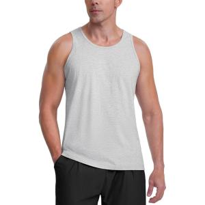 imageMAGCOMSEN Mens Tank Top Cotton Sleeveless Shirt Lightweight Muscle Tank Tee ShirtBeige