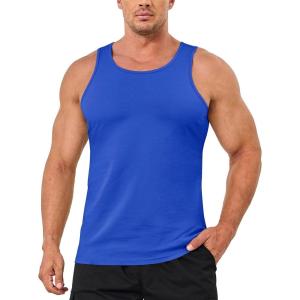 imageMAGCOMSEN Mens Tank Top Cotton Sleeveless Shirt Lightweight Muscle Tank Tee ShirtColor Blue