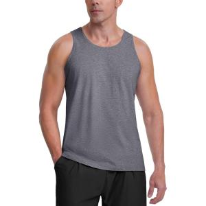 imageMAGCOMSEN Mens Tank Top Cotton Sleeveless Shirt Lightweight Muscle Tank Tee ShirtDark Grey