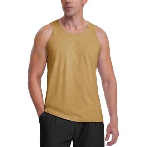 imageMAGCOMSEN Mens Tank Top Cotton Sleeveless Shirt Lightweight Muscle Tank Tee ShirtEarthy Yellow