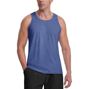 imageMAGCOMSEN Mens Tank Top Cotton Sleeveless Shirt Lightweight Muscle Tank Tee ShirtGrey Blue