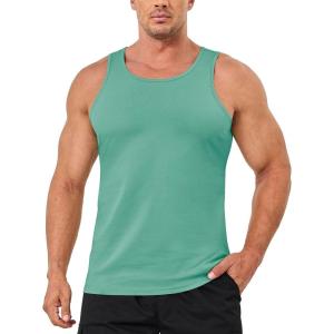 imageMAGCOMSEN Mens Tank Top Cotton Sleeveless Shirt Lightweight Muscle Tank Tee ShirtGrey Green