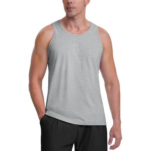 imageMAGCOMSEN Mens Tank Top Cotton Sleeveless Shirt Lightweight Muscle Tank Tee ShirtLight Grey