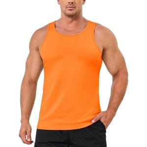 imageMAGCOMSEN Mens Tank Top Cotton Sleeveless Shirt Lightweight Muscle Tank Tee ShirtOrange
