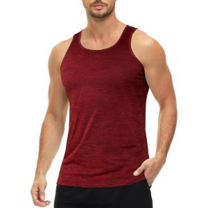 imageMAGCOMSEN Mens Tank Tops Quick Dry Workout Sleeveless Gym Muscle Shirts Athletic Bodybuilding Tee ShirtDark Orange