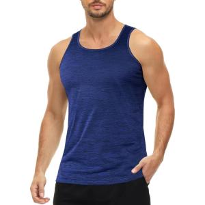 imageMAGCOMSEN Mens Tank Tops Quick Dry Workout Sleeveless Gym Muscle Shirts Athletic Bodybuilding Tee ShirtRoyal Blue
