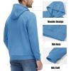imageMAGCOMSEN Mens Active Hoodies Fleece Lined Sweatshirts Casual Athletic Workout Pullover With Kangaroo PocketHaze Blue