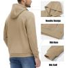 imageMAGCOMSEN Mens Active Hoodies Fleece Lined Sweatshirts Casual Athletic Workout Pullover With Kangaroo PocketKhaki
