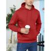 imageMAGCOMSEN Mens Active Hoodies Fleece Lined Sweatshirts Casual Athletic Workout Pullover With Kangaroo PocketOrange Red