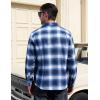 imageMAGCOMSEN Mens Flannel Shirts Cotton Long Sleeve Plaid Shirt Casual Fashion Button Up Shirts Jackets with 2 PocketsBlack Grey
