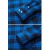 imageMAGCOMSEN Mens Flannel Shirts Cotton Long Sleeve Plaid Shirt Casual Fashion Button Up Shirts Jackets with 2 PocketsBlack Grey