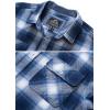 imageMAGCOMSEN Mens Flannel Shirts Cotton Long Sleeve Plaid Shirt Casual Fashion Button Up Shirts Jackets with 2 PocketsBlue White