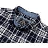 imageMAGCOMSEN Mens Flannel Shirts Cotton Long Sleeve Plaid Shirt Casual Fashion Button Up Shirts Jackets with 2 PocketsNavy