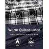imageMAGCOMSEN Mens Quilted Lined Flannel Hoodie Jacket Cotton Button Down Shirt Jacket Long Sleeve Plaid Shirt ShacketBlack