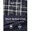 imageMAGCOMSEN Mens Quilted Lined Flannel Hoodie Jacket Cotton Button Down Shirt Jacket Long Sleeve Plaid Shirt ShacketBlack Grey