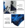 imageMAGCOMSEN Mens Quilted Lined Flannel Hoodie Jacket Cotton Button Down Shirt Jacket Long Sleeve Plaid Shirt ShacketBlue