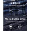 imageMAGCOMSEN Mens Quilted Lined Flannel Hoodie Jacket Cotton Button Down Shirt Jacket Long Sleeve Plaid Shirt ShacketBlue Grey