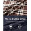 imageMAGCOMSEN Mens Quilted Lined Flannel Hoodie Jacket Cotton Button Down Shirt Jacket Long Sleeve Plaid Shirt ShacketBrown