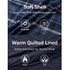 imageMAGCOMSEN Mens Quilted Lined Flannel Hoodie Jacket Cotton Button Down Shirt Jacket Long Sleeve Plaid Shirt ShacketGrey Blue