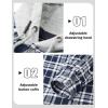 imageMAGCOMSEN Mens Quilted Lined Flannel Hoodie Jacket Cotton Button Down Shirt Jacket Long Sleeve Plaid Shirt ShacketNavy
