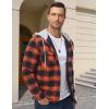 imageMAGCOMSEN Mens Quilted Lined Flannel Hoodie Jacket Cotton Button Down Shirt Jacket Long Sleeve Plaid Shirt ShacketOrange