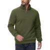 imageMAGCOMSEN Mens Sherpa Lined Quarter Zip Fleece Heavyweight Pullover Winter Warm SweatshirtsArmy Green