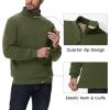 imageMAGCOMSEN Mens Sherpa Lined Quarter Zip Fleece Heavyweight Pullover Winter Warm SweatshirtsArmy Green