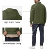 imageMAGCOMSEN Mens Sherpa Lined Quarter Zip Fleece Heavyweight Pullover Winter Warm SweatshirtsArmy Green