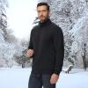 imageMAGCOMSEN Mens Sherpa Lined Quarter Zip Fleece Heavyweight Pullover Winter Warm SweatshirtsBlack