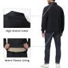 imageMAGCOMSEN Mens Sherpa Lined Quarter Zip Fleece Heavyweight Pullover Winter Warm SweatshirtsBlack