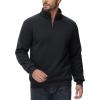 imageMAGCOMSEN Mens Sherpa Lined Quarter Zip Fleece Heavyweight Pullover Winter Warm SweatshirtsBlack