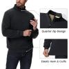 imageMAGCOMSEN Mens Sherpa Lined Quarter Zip Fleece Heavyweight Pullover Winter Warm SweatshirtsBlack