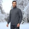 imageMAGCOMSEN Mens Sherpa Lined Quarter Zip Fleece Heavyweight Pullover Winter Warm SweatshirtsDark Grey
