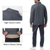 imageMAGCOMSEN Mens Sherpa Lined Quarter Zip Fleece Heavyweight Pullover Winter Warm SweatshirtsDark Grey