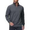 imageMAGCOMSEN Mens Sherpa Lined Quarter Zip Fleece Heavyweight Pullover Winter Warm SweatshirtsDark Grey