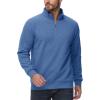 imageMAGCOMSEN Mens Sherpa Lined Quarter Zip Fleece Heavyweight Pullover Winter Warm SweatshirtsGrey Blue