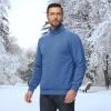 imageMAGCOMSEN Mens Sherpa Lined Quarter Zip Fleece Heavyweight Pullover Winter Warm SweatshirtsGrey Blue