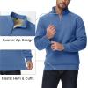 imageMAGCOMSEN Mens Sherpa Lined Quarter Zip Fleece Heavyweight Pullover Winter Warm SweatshirtsGrey Blue