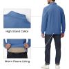 imageMAGCOMSEN Mens Sherpa Lined Quarter Zip Fleece Heavyweight Pullover Winter Warm SweatshirtsGrey Blue