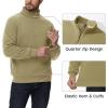 imageMAGCOMSEN Mens Sherpa Lined Quarter Zip Fleece Heavyweight Pullover Winter Warm SweatshirtsKhaki