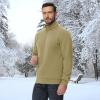 imageMAGCOMSEN Mens Sherpa Lined Quarter Zip Fleece Heavyweight Pullover Winter Warm SweatshirtsKhaki