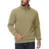 imageMAGCOMSEN Mens Sherpa Lined Quarter Zip Fleece Heavyweight Pullover Winter Warm SweatshirtsKhaki
