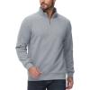 imageMAGCOMSEN Mens Sherpa Lined Quarter Zip Fleece Heavyweight Pullover Winter Warm SweatshirtsLight Grey
