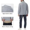 imageMAGCOMSEN Mens Sherpa Lined Quarter Zip Fleece Heavyweight Pullover Winter Warm SweatshirtsLight Grey