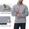 imageMAGCOMSEN Mens Sherpa Lined Quarter Zip Fleece Heavyweight Pullover Winter Warm SweatshirtsLight Grey