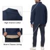 imageMAGCOMSEN Mens Sherpa Lined Quarter Zip Fleece Heavyweight Pullover Winter Warm SweatshirtsNavy